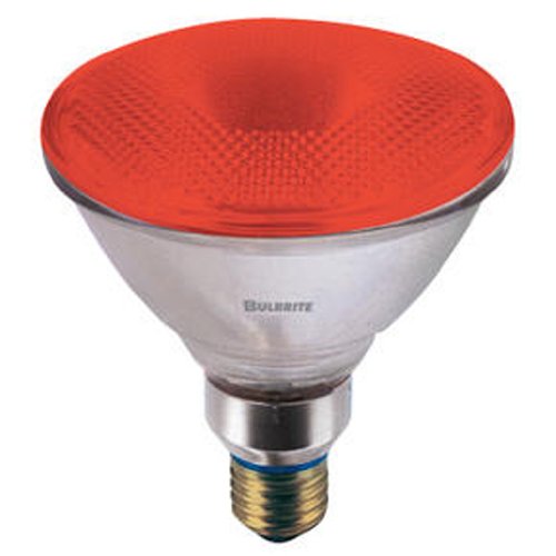 Bulbrite H90PAR38R 120V 90W PAR38 Halogen Light, Red