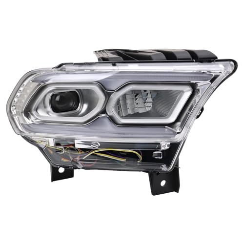 Image of TRQ Passenger Side Headlight Assembly LED Chrome Bezel Compatible with 2021-2022 Dodge Durango CH2503352