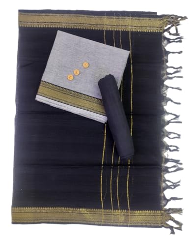 Image of SANJ Mangalagiri Cotton Unstitched Dress Material for Womens dress Unstitched Traditional salwar suit | TOP | Bottom | Duppatta