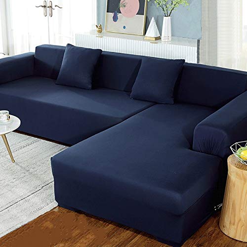 Housse de canapé en forme de L au textile extensible premium