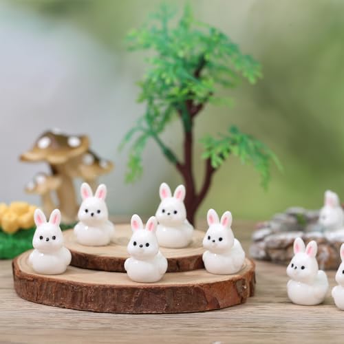 Image of 50 Pcs Rabbit Ducks Toy Figures, Mini Rabbit Resin Ducks Bulk, Tiny Rabbits Figurine Dress up Duck Toy for Party Favors (Rabbits)