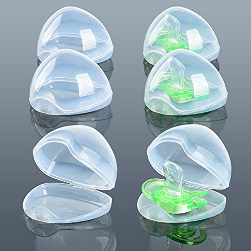 Image of Xthuge Pacifier Box,Pacifier Case,Pacifier Holder Case,Pacifier Clip,Pacifier Container for Travel,BPA Free,Pacifier Accessories 6 Pack （Transparent）
