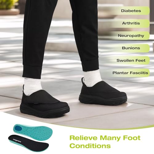 OrthoComfoot Men's Orthopedic Diabetic Extra Wide Walking Shoes: Comfortable Arch Support Slip-On Loafers for Plantar Fasciitis, Adjustable Easy Top Orthotic Shoes for Foot and Heel Pain Relief4