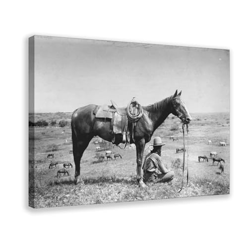 Impression sur toile décorative The American Cowboy - Cadre suspendu pour salon