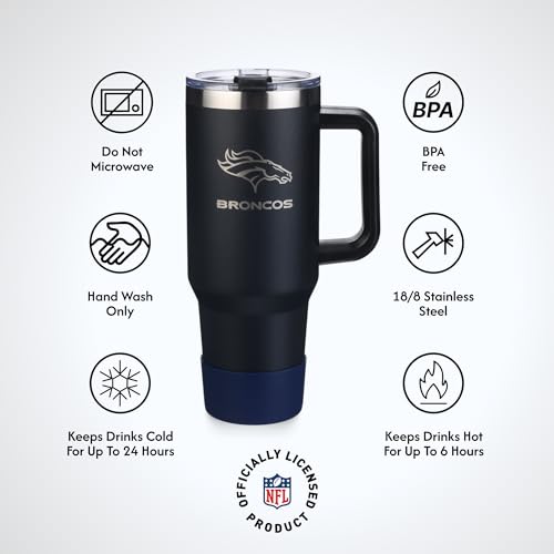 Image of The Memory Company Officially Licensed NFL - Denver Broncos 46oz Game Day Tumbler with Laser Engraved Team Logo