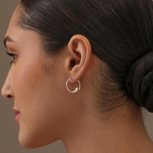 LeCalla 925 Sterling Silver Threader Earrings for Women | Handmade Wire Boho Hoops & Drop Earrings in Spiral, Heart, Bar Designs | Lightweight Pull Through Earring Jewelry Gift for Birthday, Anniversary2