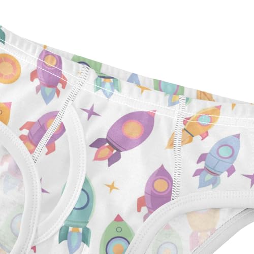 Wusikd Cute Rocket Boys' Underwear Cotton Colorful Boys Briefs Soft Toddler Underwear 2T4