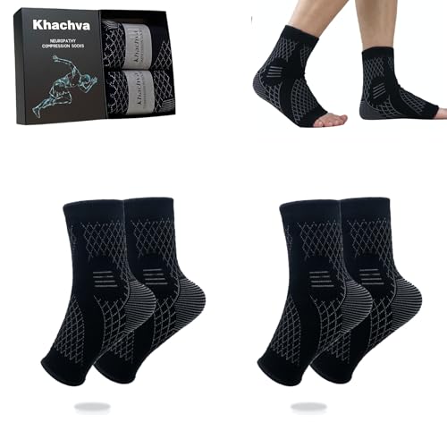 Compression Socks(30~40mmHg) For Women & Men, Foot Neuropathy Socks ...