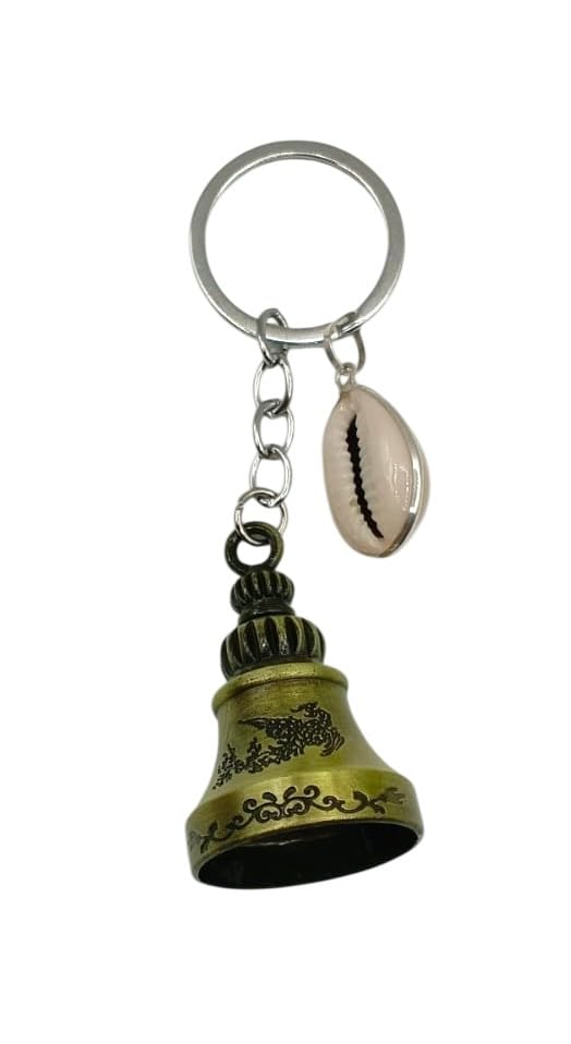 Image of Classic Antique Tibetan Temple Bell Shaped Keyring for Gift Gaurdian bell for Car Bike Bags Metal Key ring Key Chain Bag Charm Gift