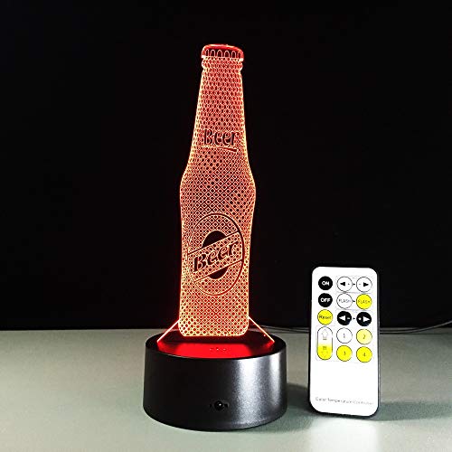 Preisvergleich Produktbild Bierflasche Design Nachtlicht Panel Fernbedienung Touch Farbwechsel Tischlampe Café Atmosphäre Dekoration Geschenk