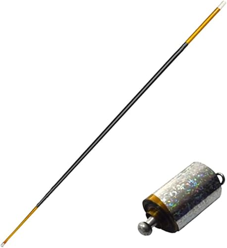 Enjoyer Bastón mágico de aspecto de metal, bastones de mago profesional, primer plano mágico de escenario mágico (dorado y negro, 55 pulgadas)