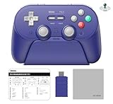 [正規品/日本語取扱説明書付属] 8BitDo Pro 3 Bluetooth コントローラー TMRジョイスティック、切替可能なホールエフェクトトリガー、レイアウト変更可能なABXYボタン、Switch1/2専用スリープ解除機能(※Switch2使用時アプデ必須)、6軸ジャイロセンサー、2.4Gレシーバーを搭載した充電ドック Switch/Switch 2/Android/Windows/SteamOS/Apple/ 対応【Windows版ファームウェアアップデート手順書/お手入れクロス付】(Purple)