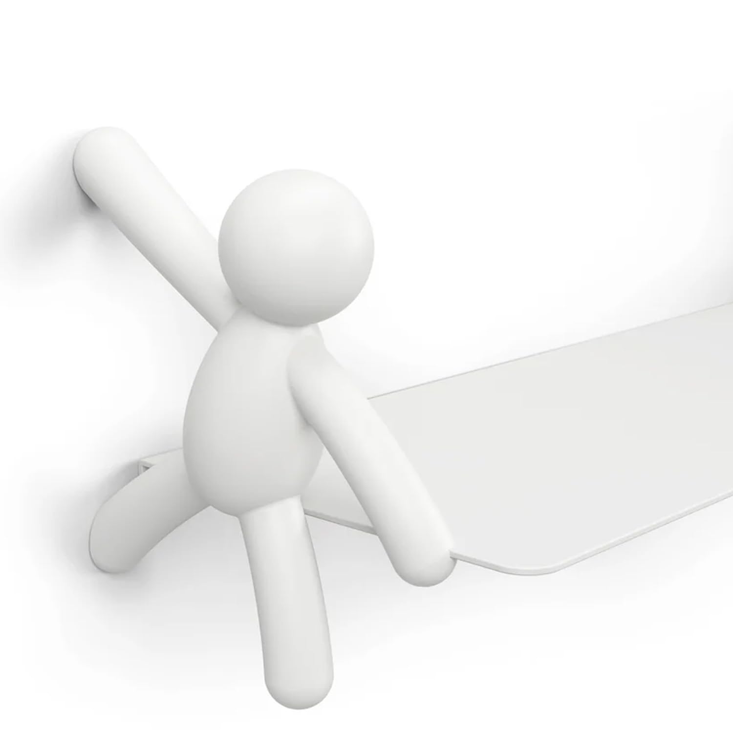 Wintem Wall Shelf in White Plastic, 46 x 14 x 15 cm, Up to 4.5 kg - Image 4
