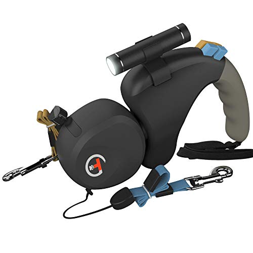LOVSHARE Double Retractable Dog Leash, 360 Degree Tangle-Free Dual Doggie Pet Leash