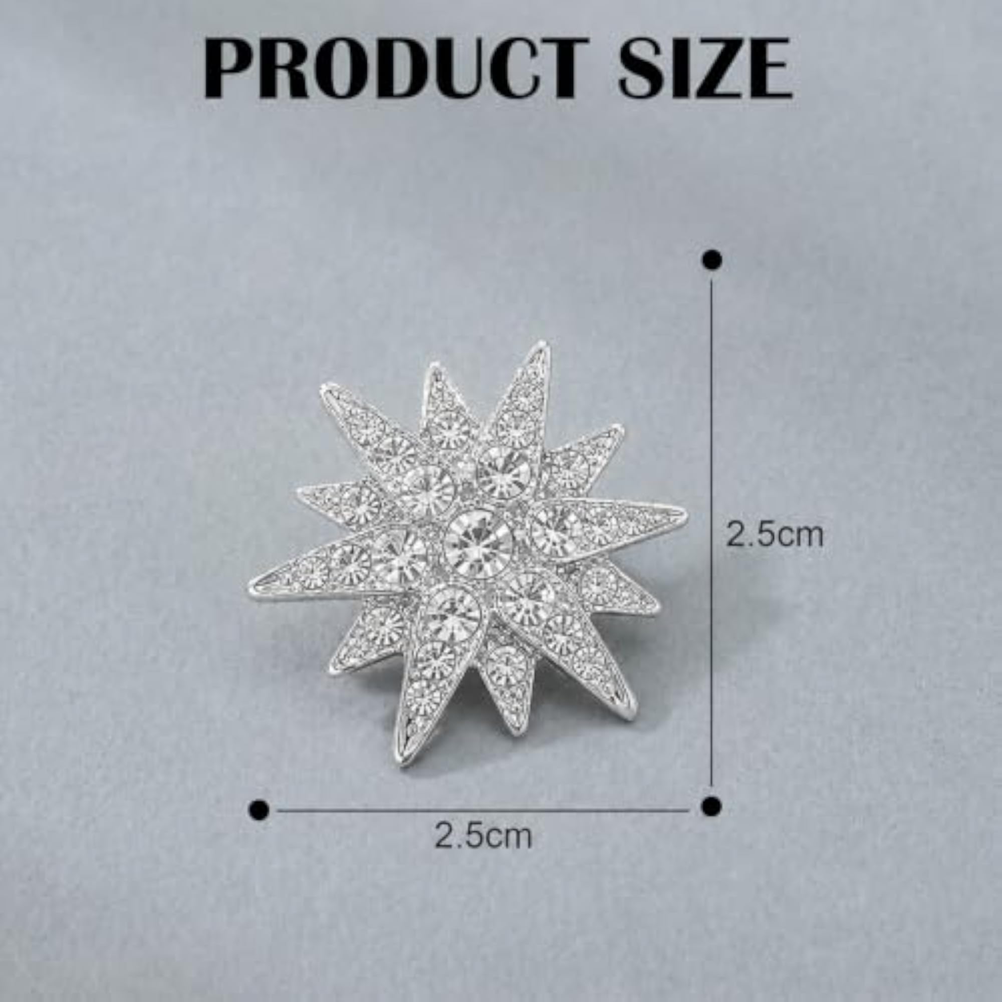 Men's Rhinestone Diamond Star Brooch