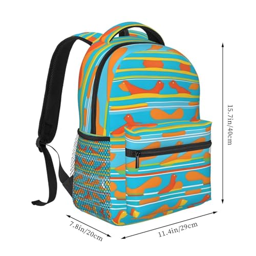 Sac à dos ordinateur portable à rayures avec grand compartiment - 2