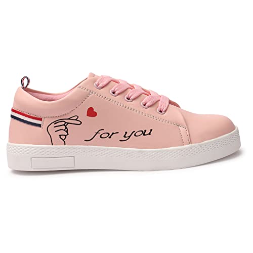 Image of Casual Wear Hand Printed Lace-Ups Sneakers for Women /Ladies /Girls