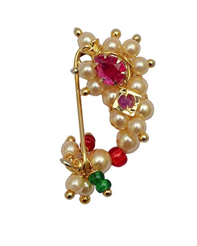 Love gold Non-Precious Metal Clip-on Nose Ring for Women (Gold)