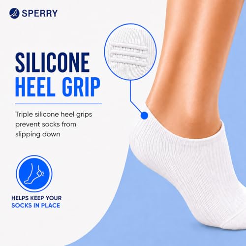 Image of Sperry Women's 6-Pack No Show Socks | Invisible Low Cut Liner, Moisture-Wicking, Non-Slip, Lightweight, Ideal for Sneakers