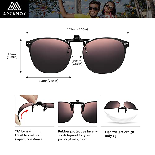 Image of Clip on Sunglasses Over Prescription Glasses Polarized Anti Glare Flip Up UV Protection Glasses For Men Women