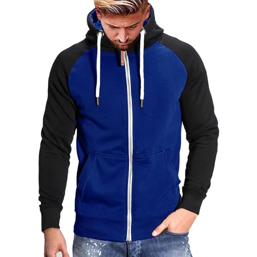 Hoodie Men's Cotton Hoodie Oversize Plain Sporty Winter Sweatshirt with Hood Warm Leisure Pullover Long Sleeve Drawstring Sweatshirt Men's Hoodie Hooded Streetwear Black, blue, XL