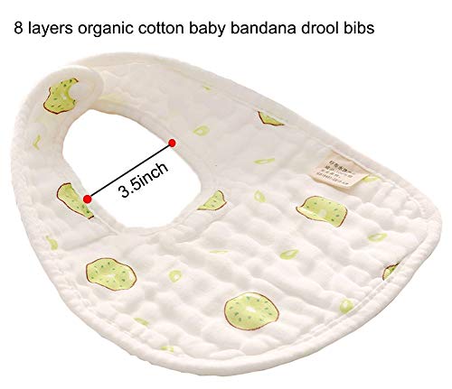 Image of BabyGo Muslin Cotton Baby Bibs | Pure Cotton 8-Layer Gentle & Breathable Feeding Bibs with Cute Cartoon Prints | Soft, Durable & Reusable Drool Bibs for Babies, Kids & Toddlers | Set of 3 (Multicolor)
