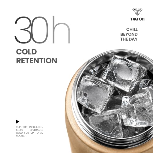 Image of 304 Stainless Steel Water Bottle 500 ml | Hot & Cold | Durable & Leak-Proof | For Office, Home, Kids, School For Women Men | 500ml water bottle | Gold