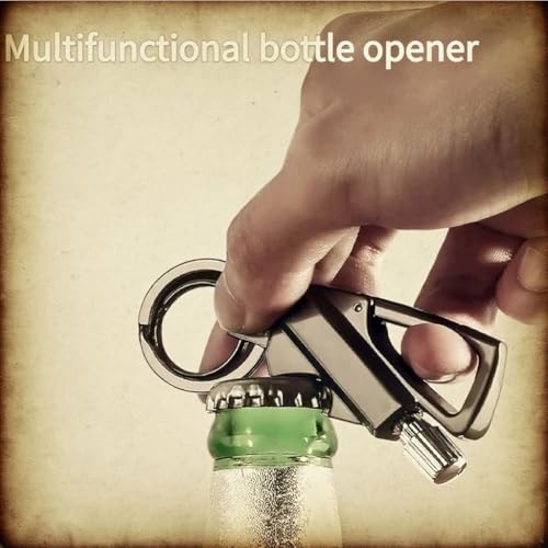 Encendedor multitool impermeable con llavero plateado miniatura 4