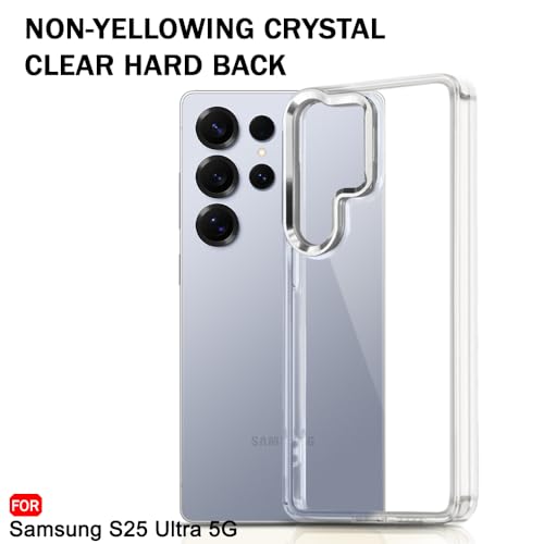 Image of TheGiftKart Hybrid Back Cover Case for Samsung Galaxy S25 Ultra 5G | Built-in Stand | Shockproof Hard Back Case Cover for Samsung Galaxy S25 Ultra 5G (PC & TPU, Clear Back, Transparent Sides)