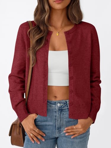 Image of Trendy Queen Lightweight Cardigan Sweaters for Women 2026 | Soft Knit Button-Down, Classic Fit Open-Front Layering Piece for Fall, Winter & Office Wear