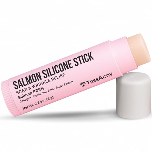 Silicone Scar Stick Lightweight Silicone Balm with Salmon PDRN, Hyaluronic Acid & Algae Extract Easy-to-Use Scar Care Stick for Smoother Looking Skin, 0.5 oz