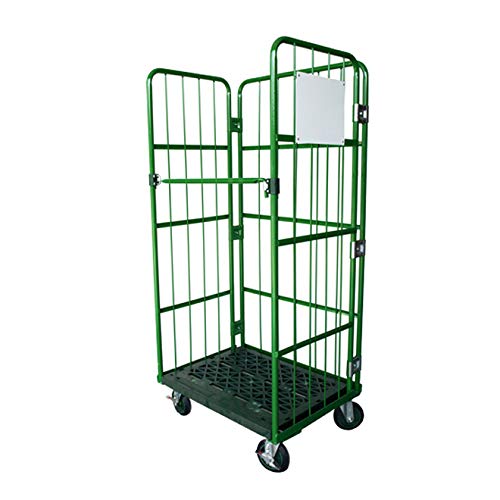 Amazon.co.jp: KIKAIYA カゴ台車 ロールボックスパレット 緑 