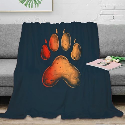 Couverture 3D imprimé pattes d'animaux plaid canapé microfibre 180x200cm - 2