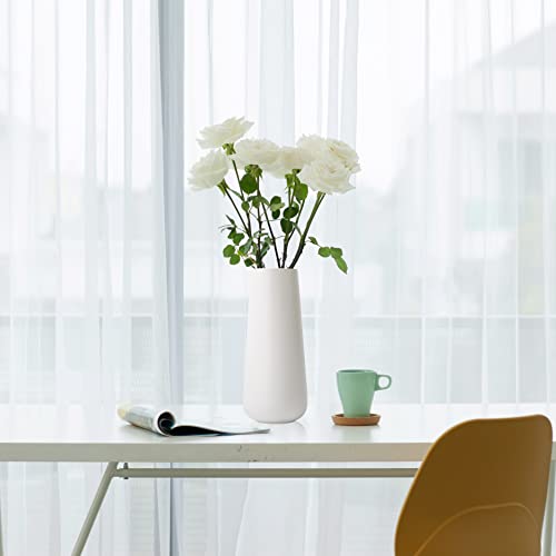 D'vine Dev 11 Inch Ceramic Flower Vase, Minimalist Design For Home Décor, Fireplace, Bedroom, Kitchen, Living Room, Centerpieces, Office Desk, Design Box Packaged, Cream White, Vs-Xh-11W #TOP5