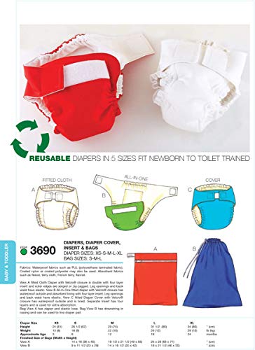 Kwik Sew K3690 Diapers Sewing Pattern, Diaper Cover - Thumbnail 4