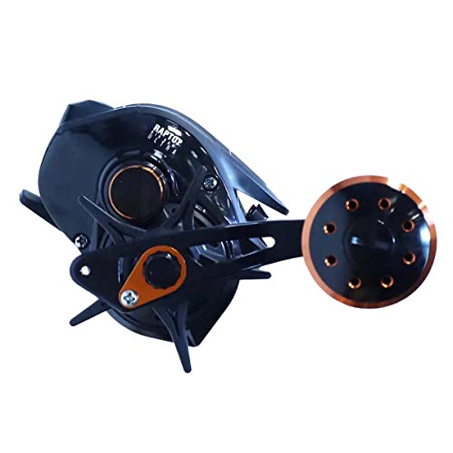 PB COLLECTION, Carretilha de Força, 6+1 Raptor Big Game Ultra, Esquerda, Modelo Leve, Ergonômica e C