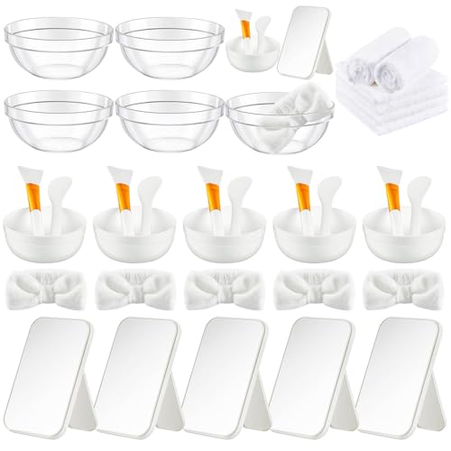 Teenyyou 6 Set White Spa Party Supplies for Girls Women