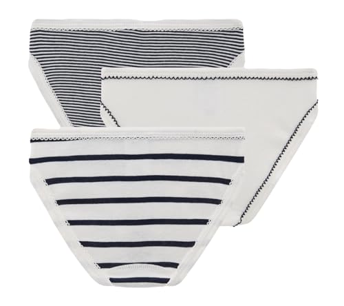 Petit Bateau Girls' Pinstriped Cotton Knickers PANTIES - 3-Pack SIZES 2-14 YEARS2