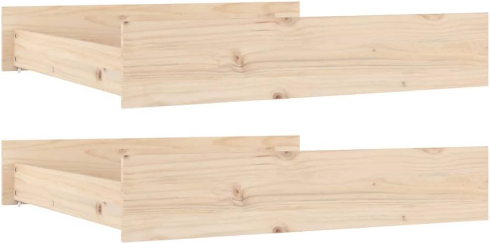 Bed Drawer Solid Pine Wood Untreated Large Underbed Storage Drawer Set with Rolling Wheels for Bedroom Organization and Under Bed Storage Solution