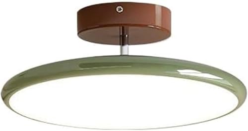 Miniatura 5 de Round Semi Flush Mount Ceiling Light Retro Adjustable Three Color Temperature Eye Protection Indoor Lamp for Bedroom Office Kitchen Living