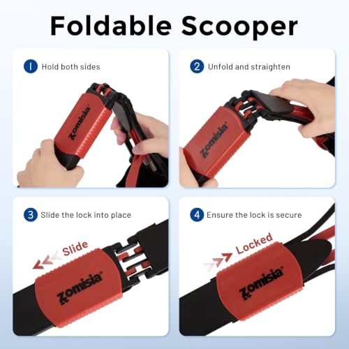 Image of ZOMISIA 32 inch Pooper Scooper with Waste Bags - Poop Scooper for Large Dogs with Long Handle High Strength Material and Durable Spring for Yard, 30 Count Poop Bags