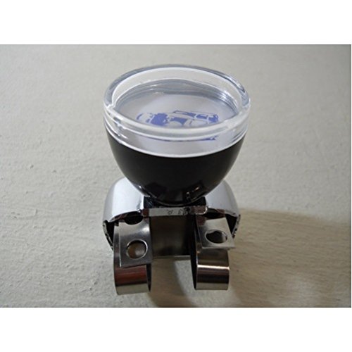 Classic Hot Rod Black Steering Wheel Spinner Suicide Knob/Clear Removable Cap #TOP1