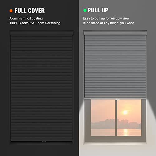 Changshade Door Window Blinds Cellular Shades Cordless Blackout, Honeycomb Black Out Room Darkening Light Blocking, 1.5'' Single Cell Pleated For Home, Shade Size 35" W X 72" H White, Jzcel35Wt72C #TOP4