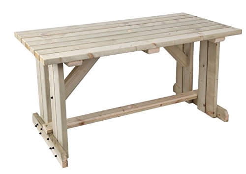 MC TIMBER PRODUCTS LTD 5ft Natural Wooden Garden Table Picnic Table - Garden Furniture