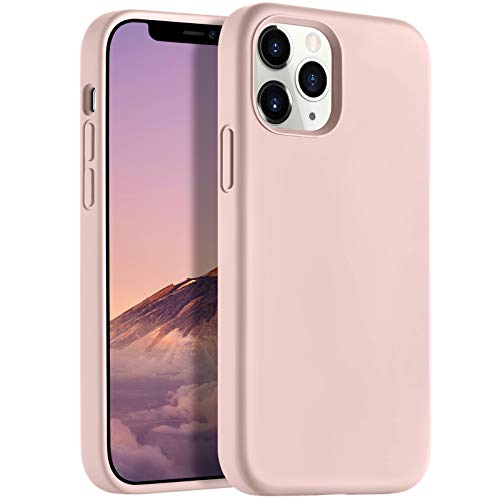 LEOMARON Compatible with iPhone 12 and iPhone 12 Pro Case 6.1 inch, Liquid Silicone Full Body Protection Cover Case with Soft Microfiber Cloth Lining for iPhone 12 and iPhone 12 Pro 2020, Pink