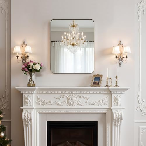Image of Kosmonia 20 inchx16 inch Bathroom Mirror, Rounded Rectangle Vanity Mirror