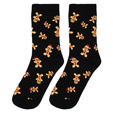 Ladies Womens 2 Pairs Gingerbread Man Socks Size 4-7 UK Gift Christmas Cover