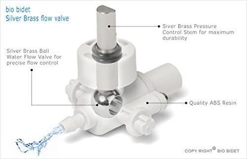 Diagram of the Bio Bidet silver brass flow valve components