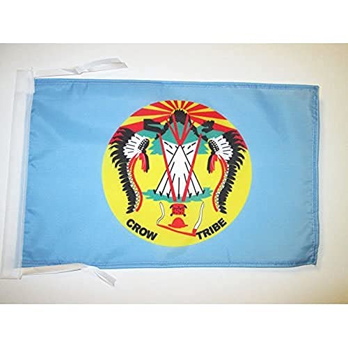 AZ FLAG, Crow Nation Flag, 18'' x 12'', 100% Polyester Crow Tribe of Montana, Apsáalooke Small Banner with Two Cords