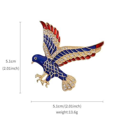 Image of Rhinestone Brooch Pins for Women, Vintage Crystal Enamel Brooches, American Flag Pin Patriotic Lapel Pins Gift for Suit Clothes Bag Accessories